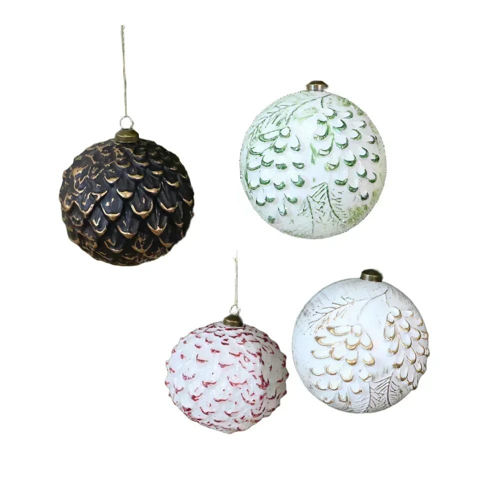 

Charming Tree Decorations Retro Tree Decorations Antique-Inspired Decor Charming Retro Appearance Classic Holiday Style 10cm Black Gold