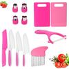 Kids' Safe Fruit Knife Set for Early Education with Folding Plastic Storage Basket