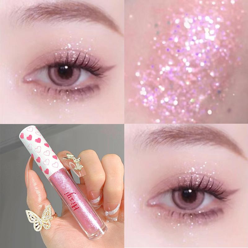 Liquid Eye Shadow Highlighter Super Shiny Lasting Sequins Monochromatic Glitter Brighten cMakeup Pen
