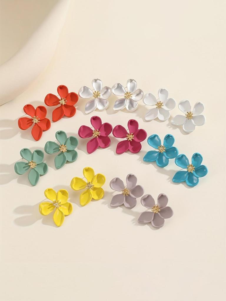 Colorful Floral Women's Drop Earrings - Versatile Daily Style