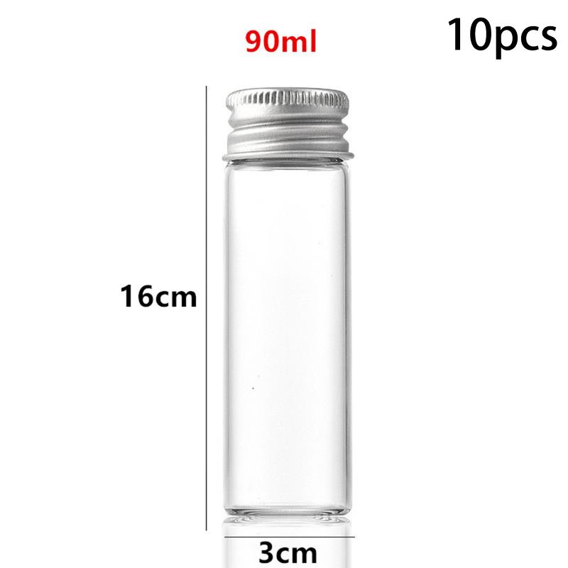 10PCS Mini PET Bottles Kitchen Clear Sealed Can Coffee Beans Storage Container Tube Aluminum Lid Sealed Canister Small Spice Jar