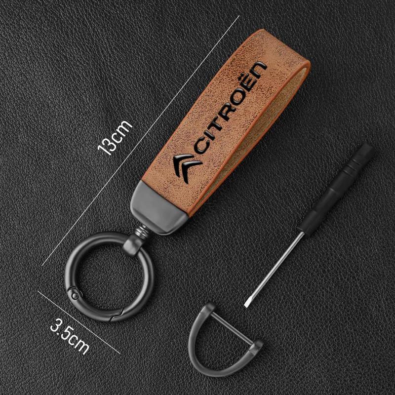 3D Car Badge Leather Keychain Auto Keyring Accessories For Citroen Celysee C6 C3 C5 C1 C2 C4 Aircross Picasso Cactus Berlingo