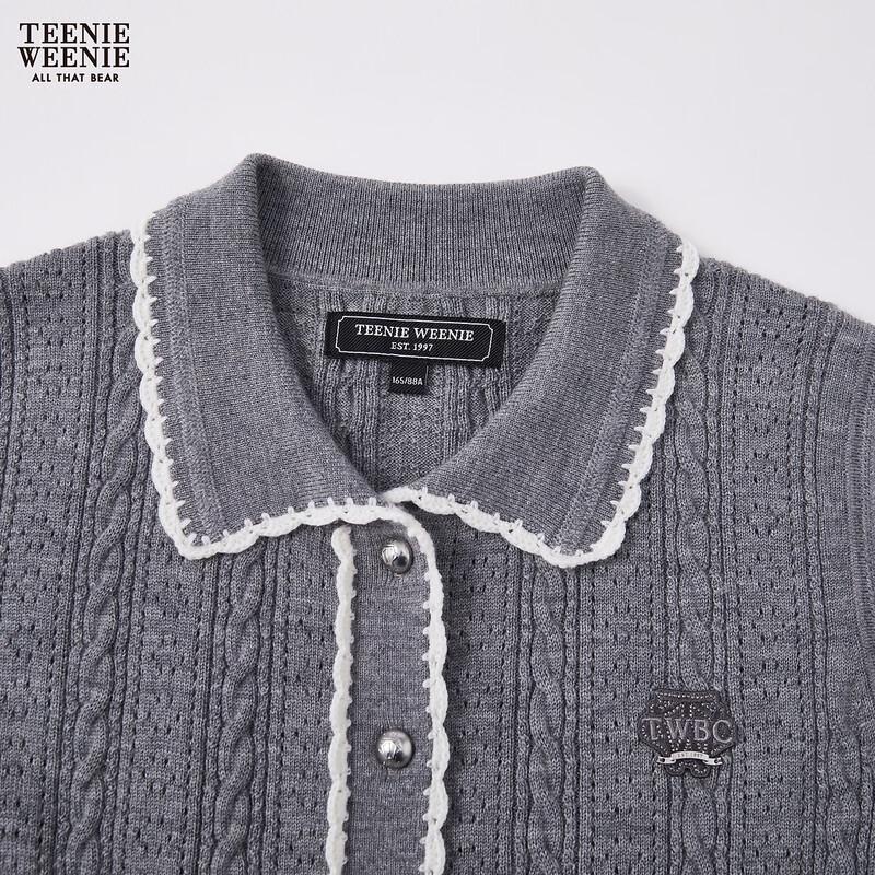 Teenie Weenie Women's Bear Letter Polo Knit Top