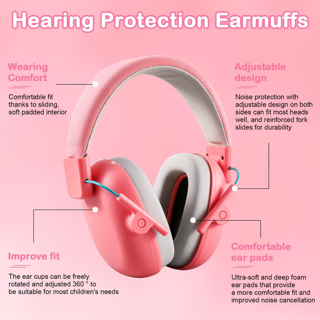 SNR 29dB Foldable Hearing Protection Earmuffs ABS Material Safe Noise Cancelling for Autism Children and Toddlers