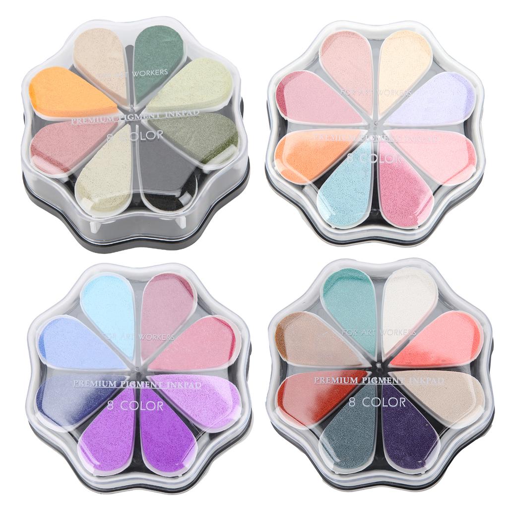 Stamp Pad Petal Shape Finger Creativity Ink Pad for DIY HandMade Office Supplies