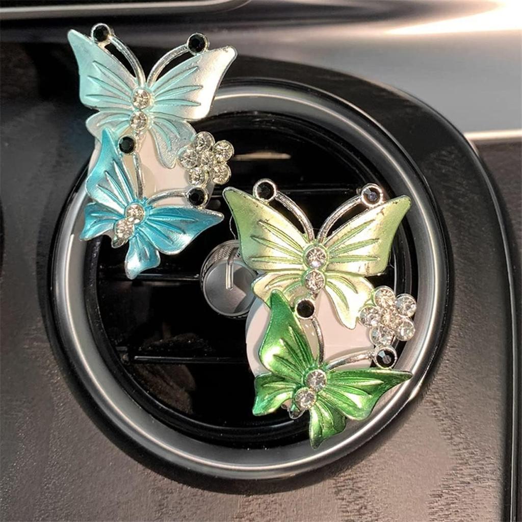 Butterfly Car Accessories, Cute Air Freshener, Air Vent Clip Conditioning Outlet Clip Car Air Freshener, Bling Car Accessories for Women