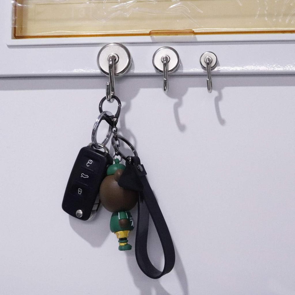 THCMAG Magnetic Hooks 22kg Magnetic Hooks Neodymium Rare Earth Magnets for 6 Pieces Refrigerator, BBQ, Grill, Home, Kitchen, Office, Indoor, Outdoor,