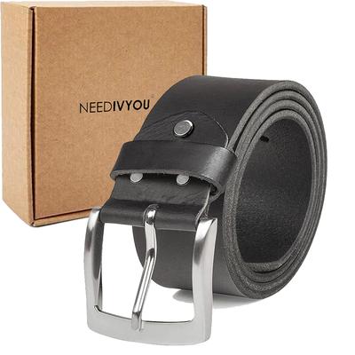 Ceinture en cuir véritable noir pour homme de 4 cm de large FABRIQUÉE EN ALLEMAGNE Marque originale