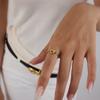 Youthway Creative Reversible Heart Ring For Women Lovers Gift Stainless Steel Waterproof Finger Jewelry Two Color Metal Ring