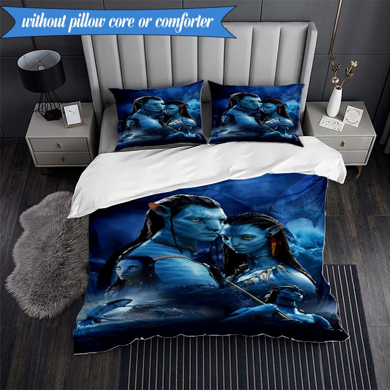 3-teiliges Ava-tar Abenteuer Bettwäsche-Set, Enthält 1 Stück Bettbezug und 2 Stück Kissenbezüge. Perfekt für Schlafzimmer, Wohnheim, Weihnachtsgeschenk für Fans