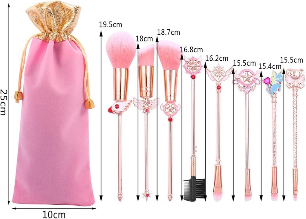 PXLAATY Sailor Moon Makeup Brush Soft Fiber Popular and Cute Makeup Brush Suitable for Sensitive Cardcaptor Pretty Guardian Makeup Brushes 8-Piece