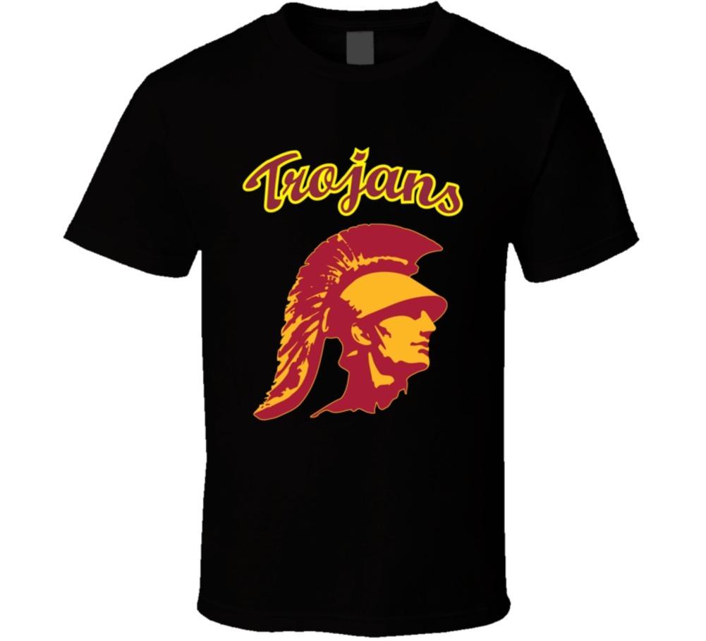 Trojans Novelty Sports Teams T-Shirt Logo Mascot Unisex Fashion Glam Tee Shirt L