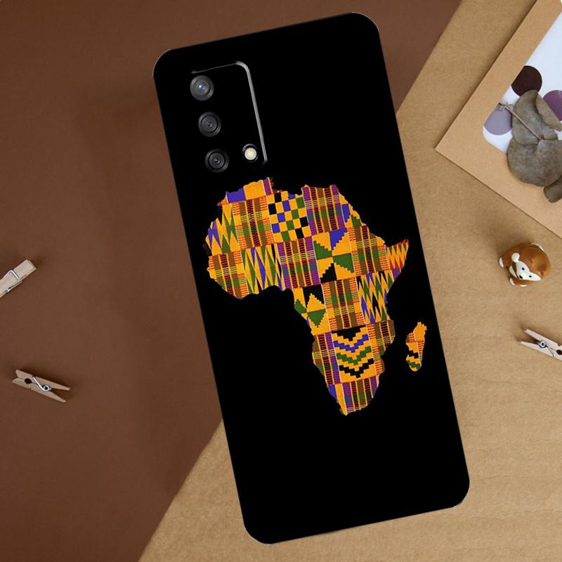 Map of Africa African Fabrics For Oppo A16 A76 A96 A40 A60 A80 A74 A94 A54 A18 A38 A58 A78 A98 A15 A57S A17 A77 Phone Case