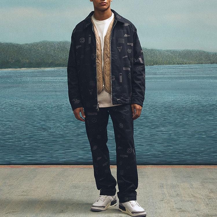 Jordan Alphabet-Print Webjacke Herren Oberbekleidung Schwarz DV7564-010