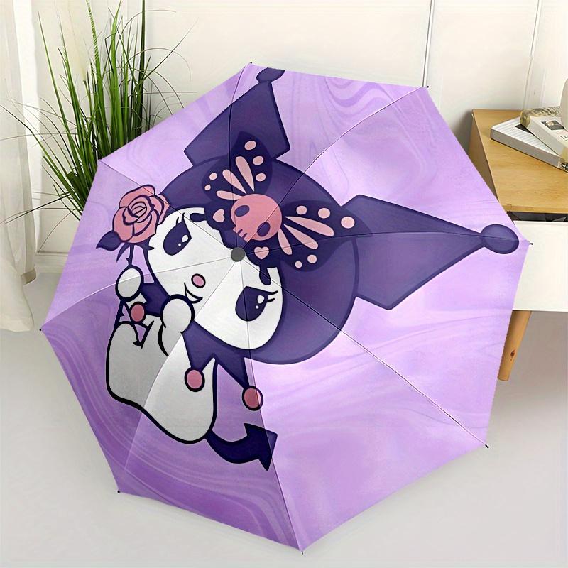 

Gothic Kawaii, Skull Ears Automatic opening and closing folding umbrella with 8 rib frame and compact travel design, perfect for all occasio