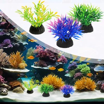 3 Stück/Packung Aquarium Blume Kunststoff Heimdekorationszubehör Simulationsgras DIY Aquariendekoration Kunstpflanze