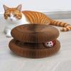 Wear-Resistant Accordion Cat Scratching Board Unbreakable Variable Cat Spinning Wheel Magnetic with Ball Cat Teaser Toy