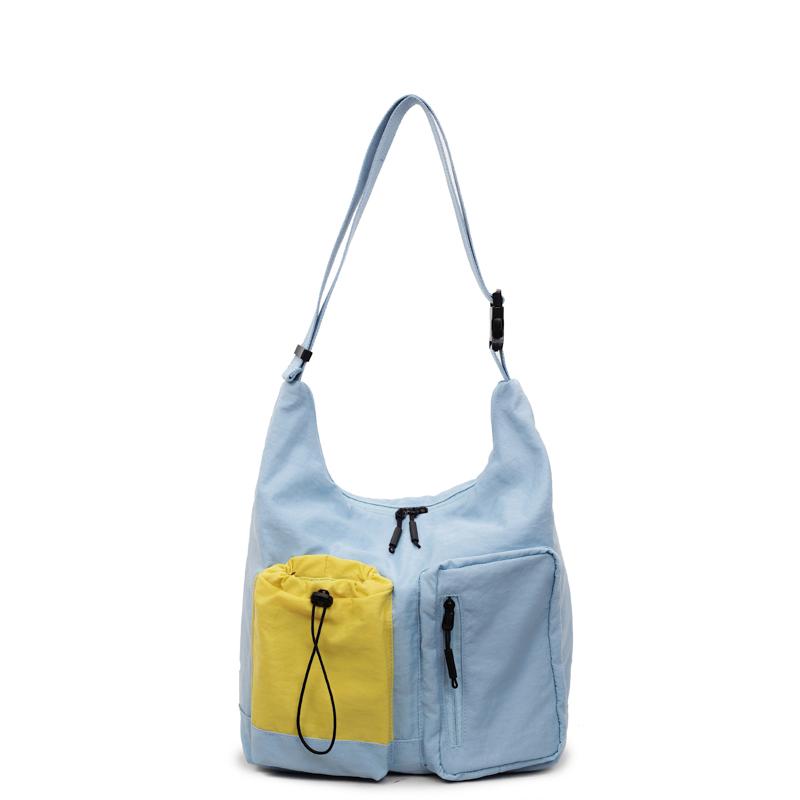 

Stitching Color Large Capacity Shoulder Bag Women s Lightweight Multi-Pocket Crossbody Bag синій