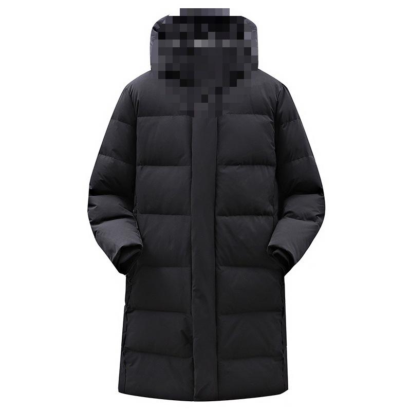

Зимняя толстая длинная куртка на пуху, свободная куртка с капюшоном длиной до колена L чёрный
