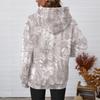 Sudadera con capucha de corte holgado para mujer con estampado de ramas, manga larga, jersey, top casual deportivo con bolsillo frontal y capucha