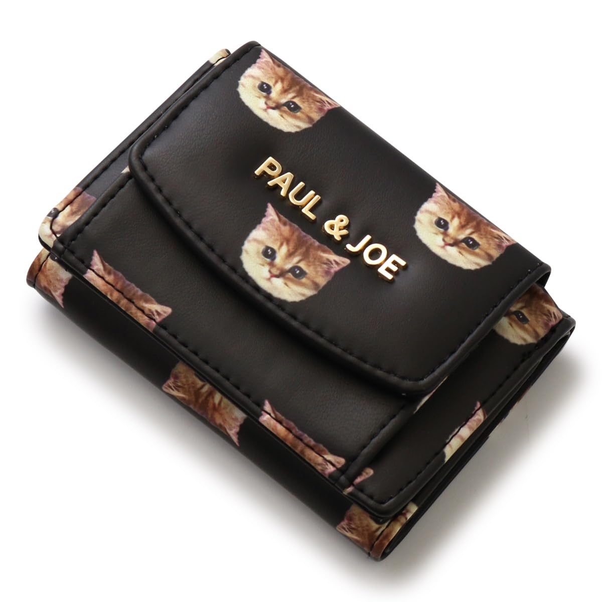

Joe Trifold Wallet Mini Wallet BOX Type Coin Purse Nunet Synthetic Leather All Over Pattern ACCESSOIRES Cat Cat Cute Black [Paul & Joe] [Paul & чорний
