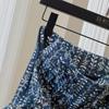 Women's Linen Blend Vintage Floral Elastic Waist Slit Long Skirt