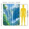 Vibrant Waterfall Shower Curtain for a Refreshing Bathroom, Featuring a Stunning Landscape with Lush Greenery and a Majestic
