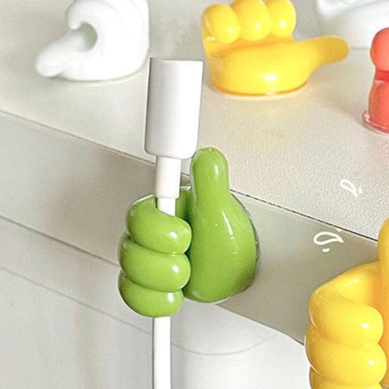 20/30/50Pcs Self Adhesive Cable Clips Key Holders Simple Installation Wide Application Thumbs-Up Hooks Wall Organizer
