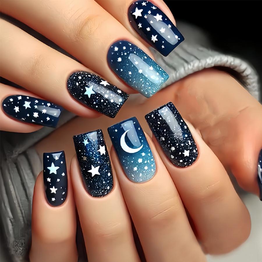 Celestial Moon & Star Nail Set