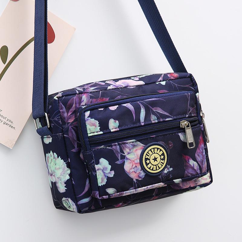 Floral Oxford Cloth Crossbody Bag for Women - Versatile Canvas Bag for Moms and Seniors