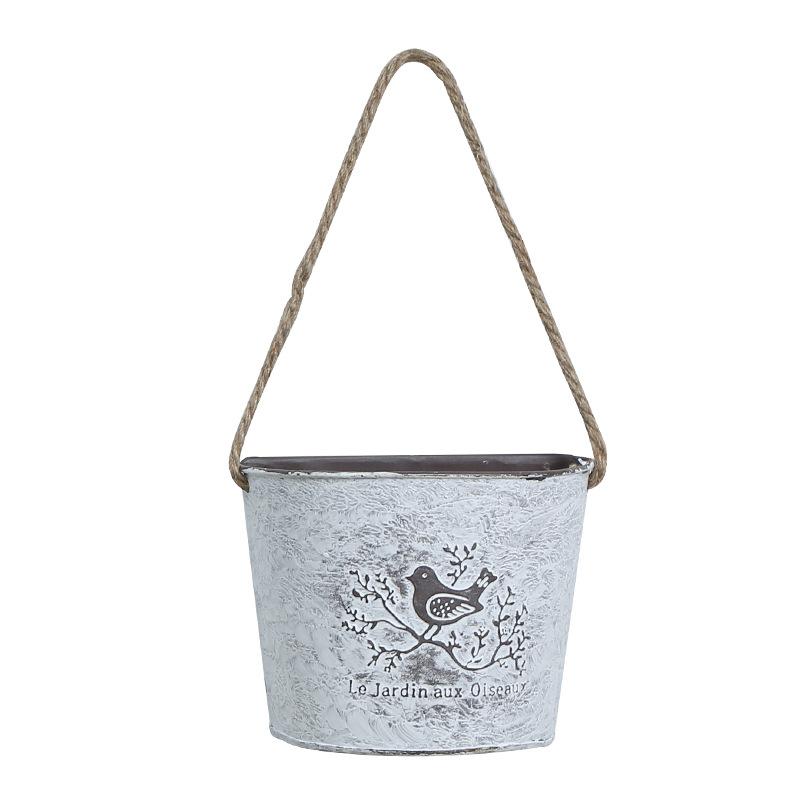 

Настенный цветочный горшок, металлический настенный цветочный контейнер, настенная корзина, железный полукруглый цветочный горшок, зеленый держатель для растений S