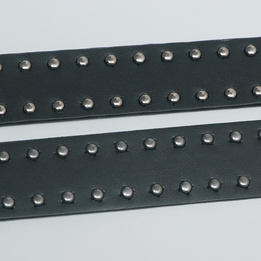 Versatile Skull Belt Punk Gothic Leather Belt Y2k Snap on Waist Belt  Unisex