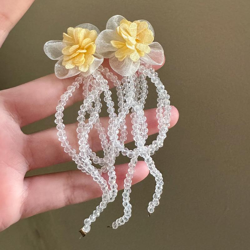 Super fairy atmosphere smart exquisite flower accessories beautiful earrings ins wind gentle fairy air playful smart versatile
