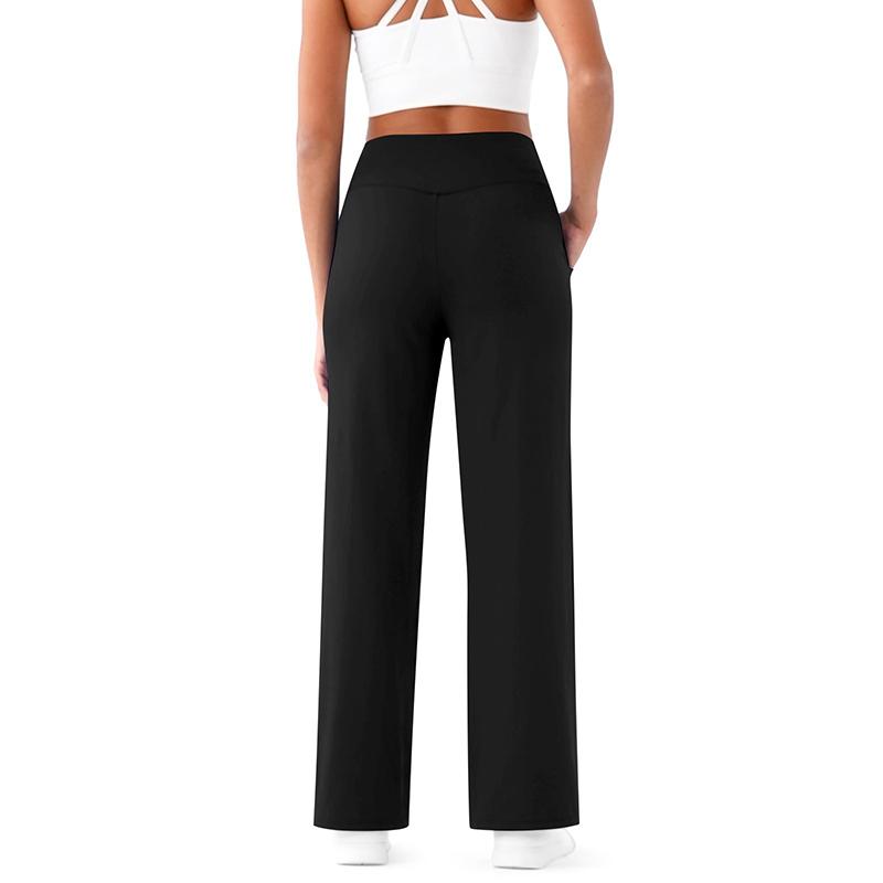 Women Autumn Winter Street Casual Pocket High-Waisted Straight-leg Pants