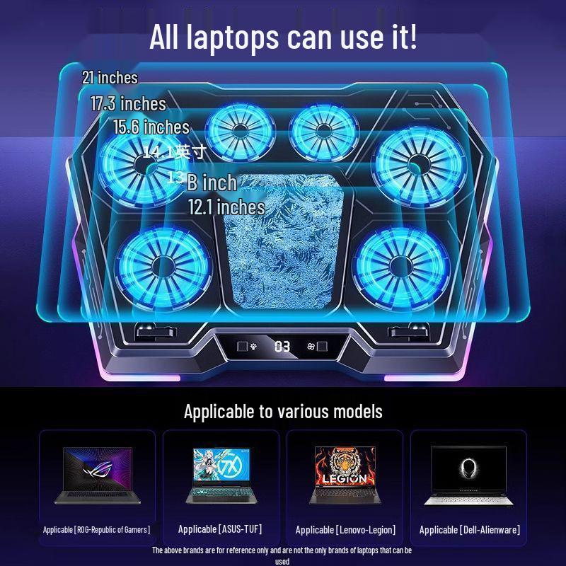 Premium Dual-System Gaming Laptop Cooler with Semiconductor Fan