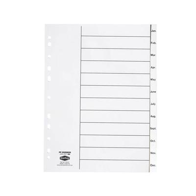Marbig Jan-Dez Tab A4 Trennblätter (Weiß)