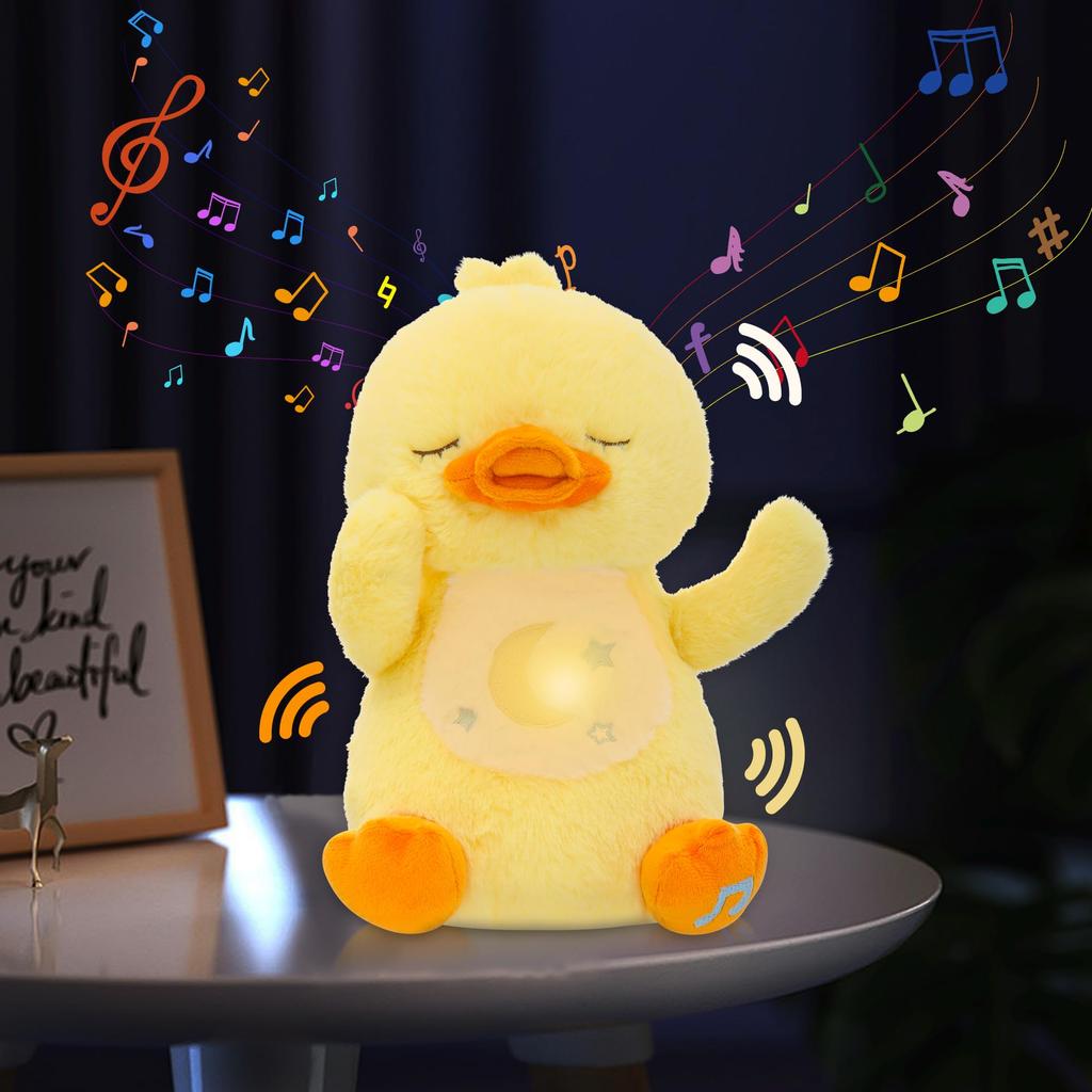 JISON21 Music Plush Toy for Birthday Gift for Girls and Sleeping Music Musical Educational Baby Breathing Sleep Gift for Baby Shower First Home Sleep