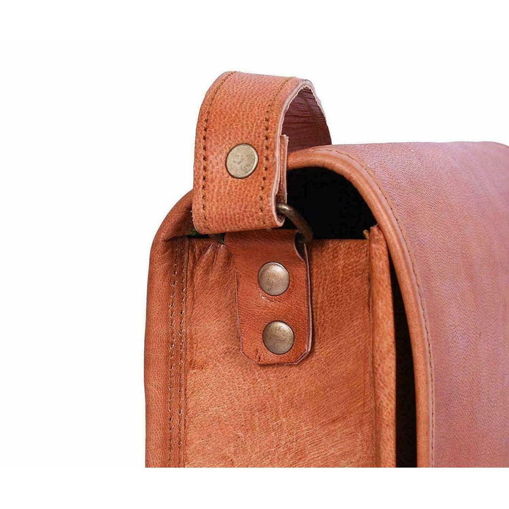 New Women Leather Distressed Vintage Messenger Laptop Computer Shoulder Bag