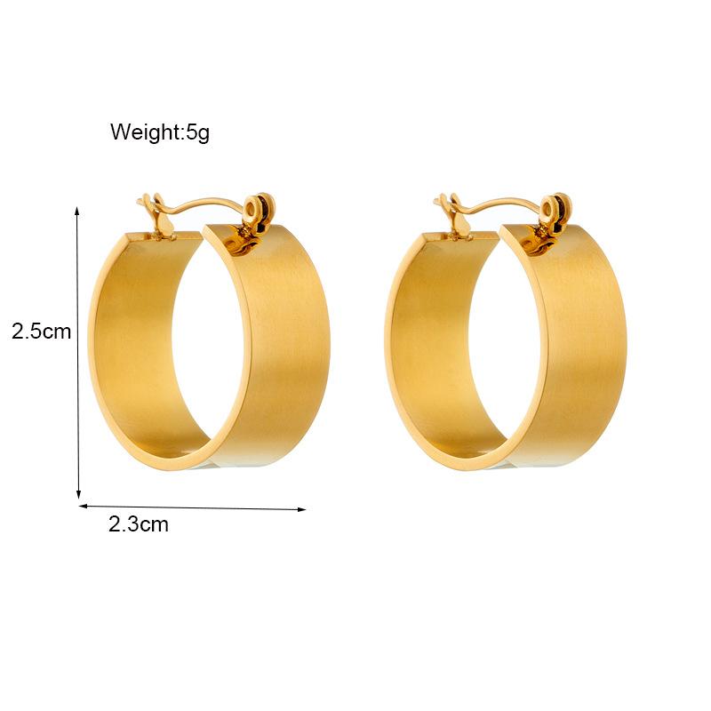 Gold Wide Band Hoop Earrings for Women