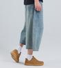 Beoteunseoul Balloon Fit Cut Bermuda Wide Denim (Light Blue)