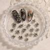 Vintage Gilded Flower Nail Rhinestones Nail Gems Kit Nail Art Charms DIY Nail Decoration Manicure Accessories Nail Salon