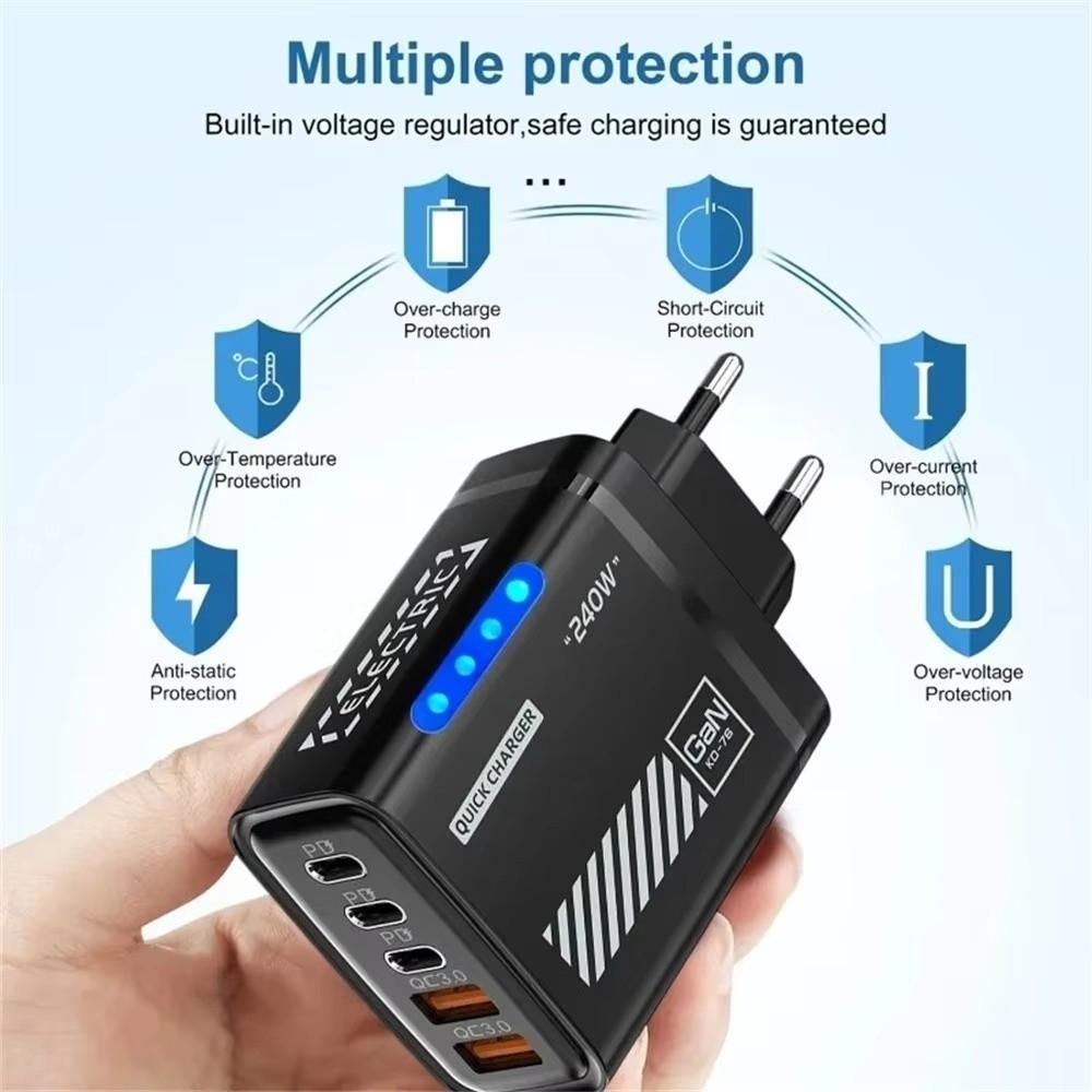 USB A+C Phone Charger Adapter Multi Port USB C Charger for iPhone/Xiaomi/Samsung