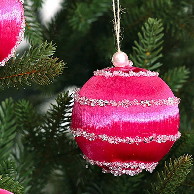 9pcs/set Christmas Silky Ball 8cm Christmas Tree Pendant Christmas Tree Decoration
