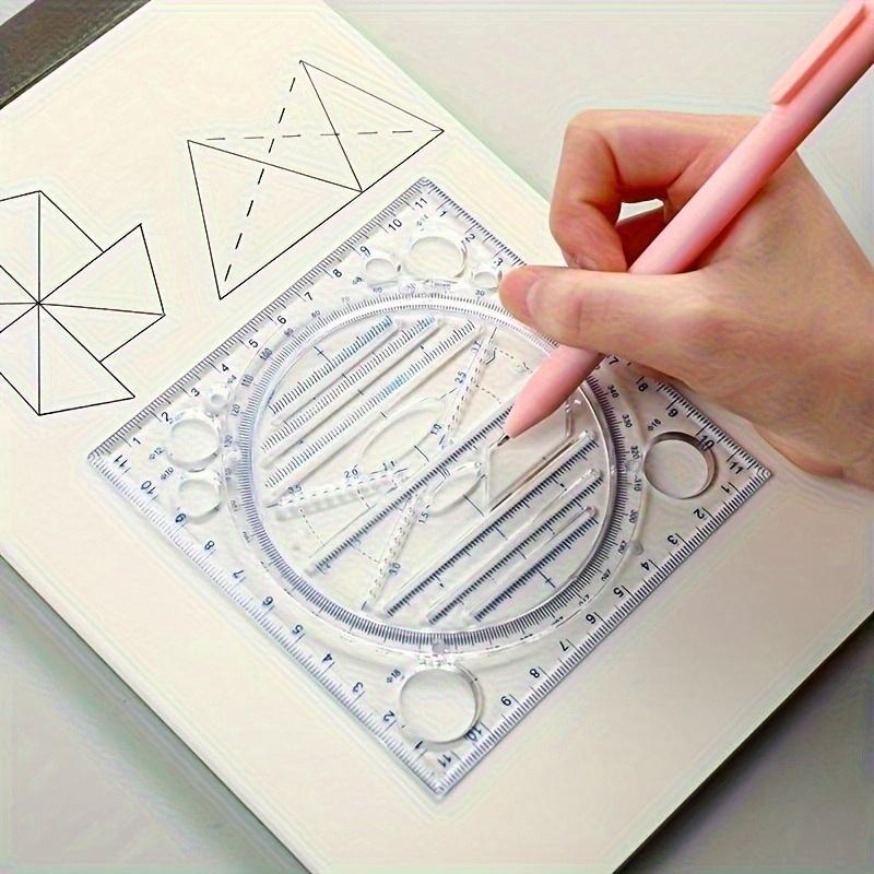 1pc Rotating Multifunctional Ruler for Quick Drawing of Circles, Geometric Shapes, Ruler Function Templates, Artifact Ellipses