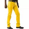 Biker Pant Trousers Handmade Stylish Men's Real Lambskin Genuine Leather Yellow