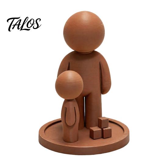 3D Printed Father And Son Figurine, Father And Son Sculpture, Father And Child Figurine for Home Decor And Father s Day Gratitude Love Gift коричневый