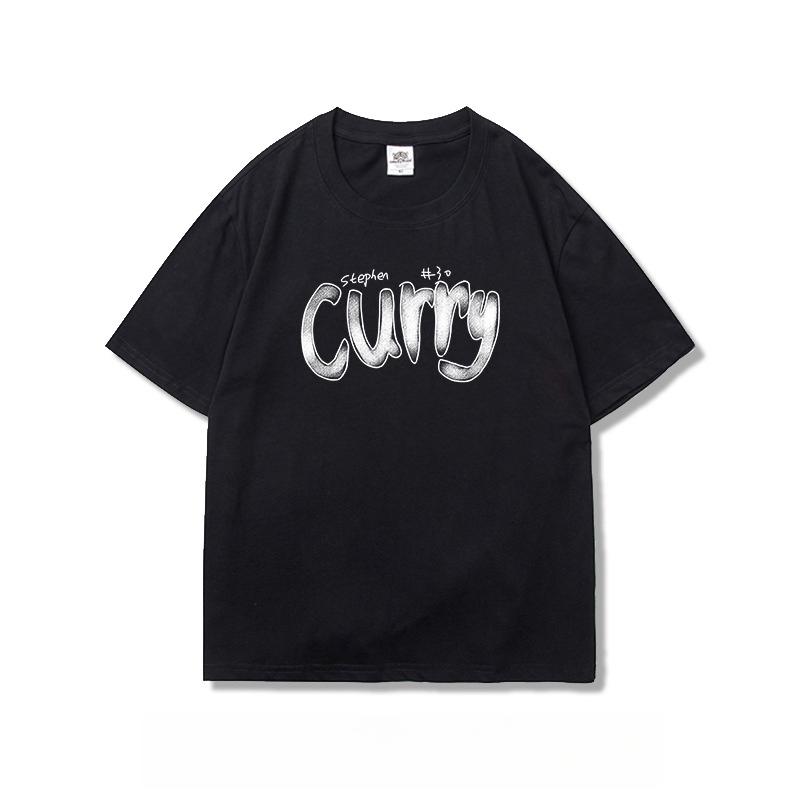 Curry Playoff G7-50 Points Western Champion Commemorative Men's Short-sleeved American Alphabet Print Basketball Sports T-shirt