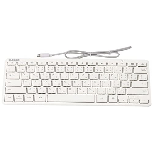 ELECOM Wired Keyboard Lightning Connector US Layout Pantograph White TK-LCP01WH