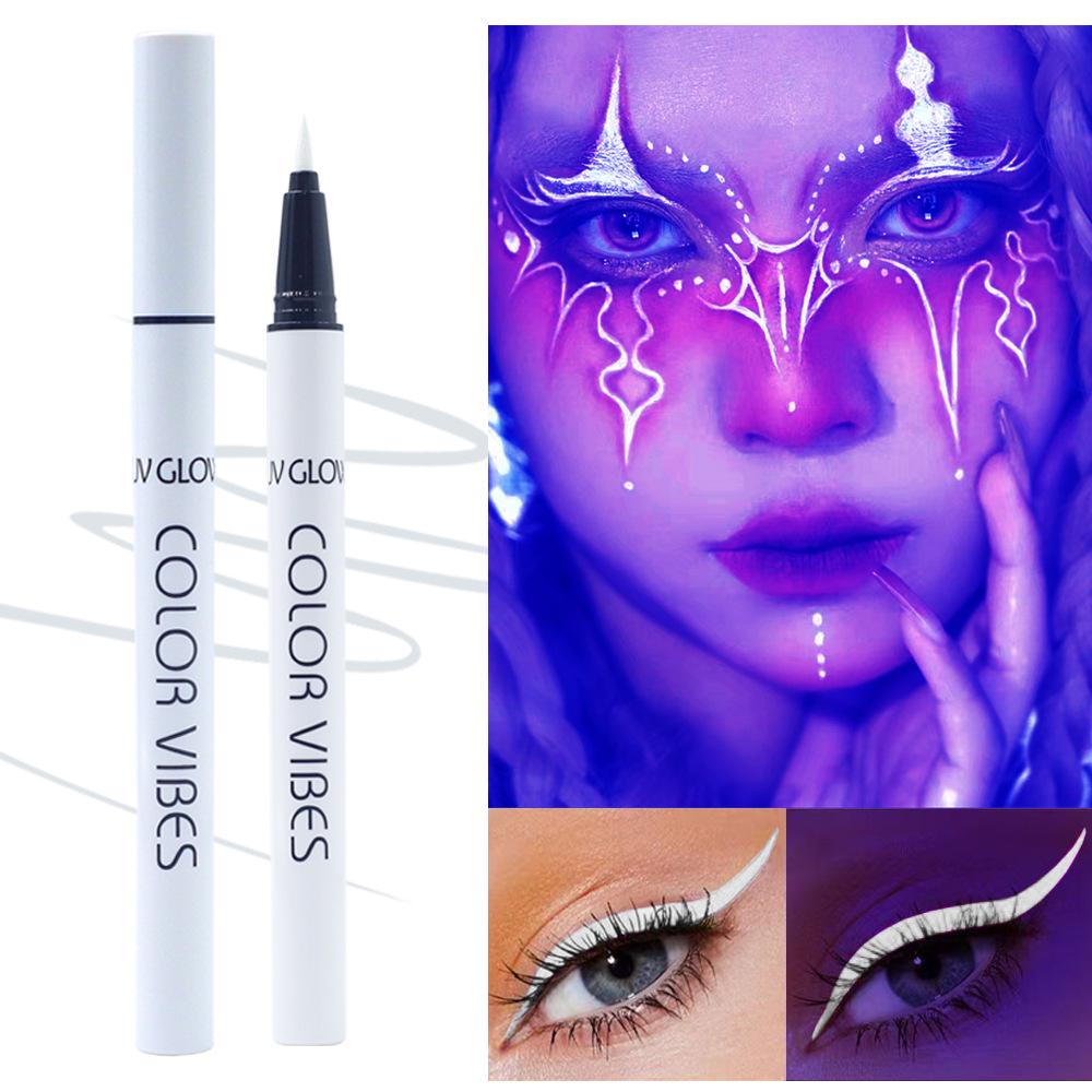 8-Piece Neon Fluorescent Eyeliner: Waterproof, Sweatproof, Quick-Dry Matte Body Paint, Glow-in-the-Dark Set.