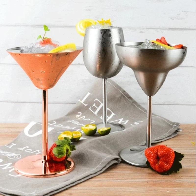 304 Stainless Steel Stemmed Cocktail & Wine Glass – Martini, Champagne, Bar Cup
